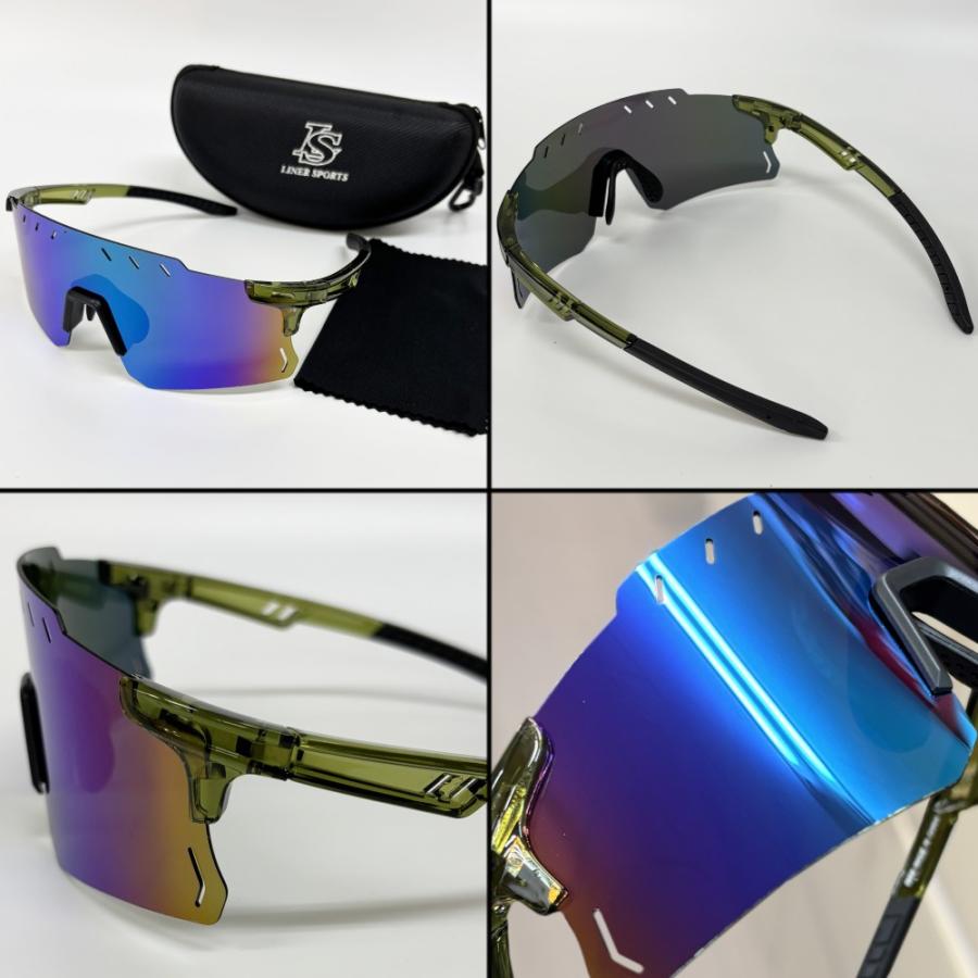 スポーツサングラス ケース付 偏光レンズ ミラーレンズ 偏光サングラス