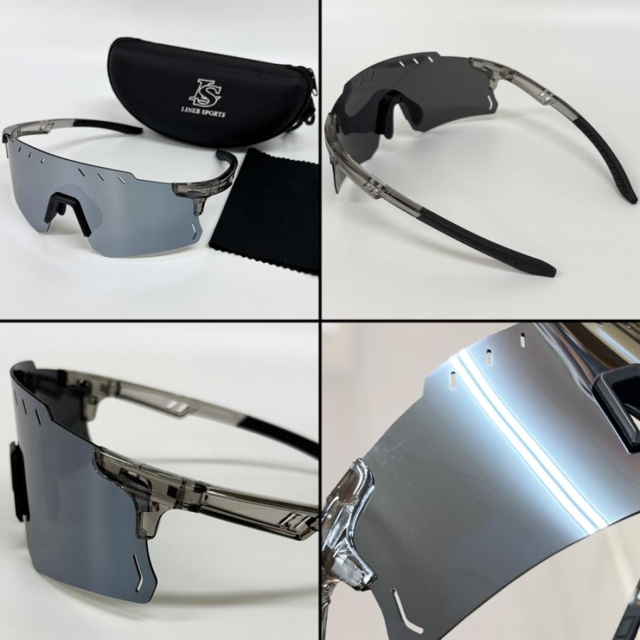 スポーツサングラス ケース付 偏光レンズ ミラーレンズ 偏光サングラス