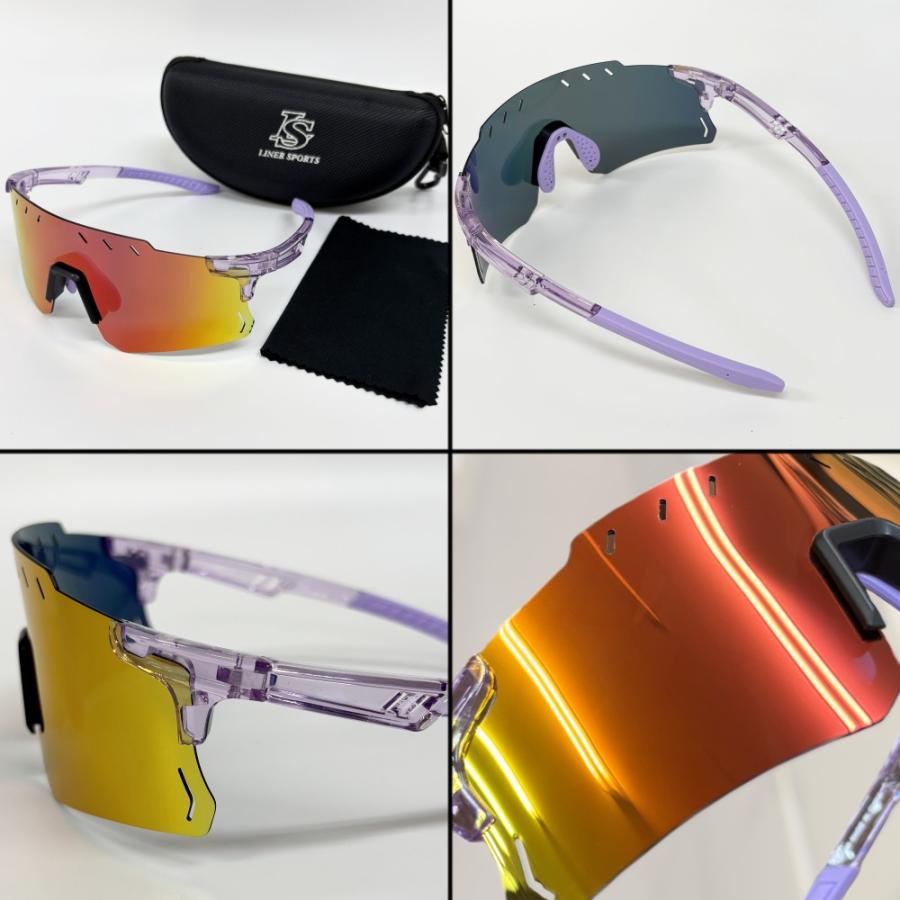 スポーツサングラス ケース付 偏光レンズ ミラーレンズ 偏光サングラス