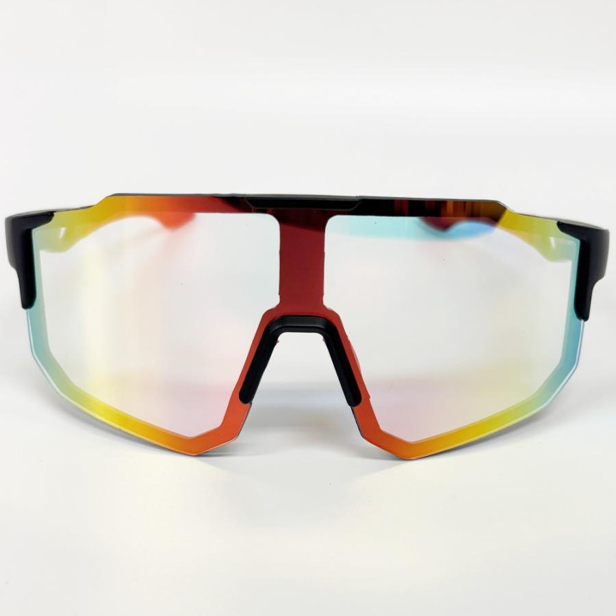 スポーツサングラス ケース付 調光レンズ ミラーレンズ 調光サングラス