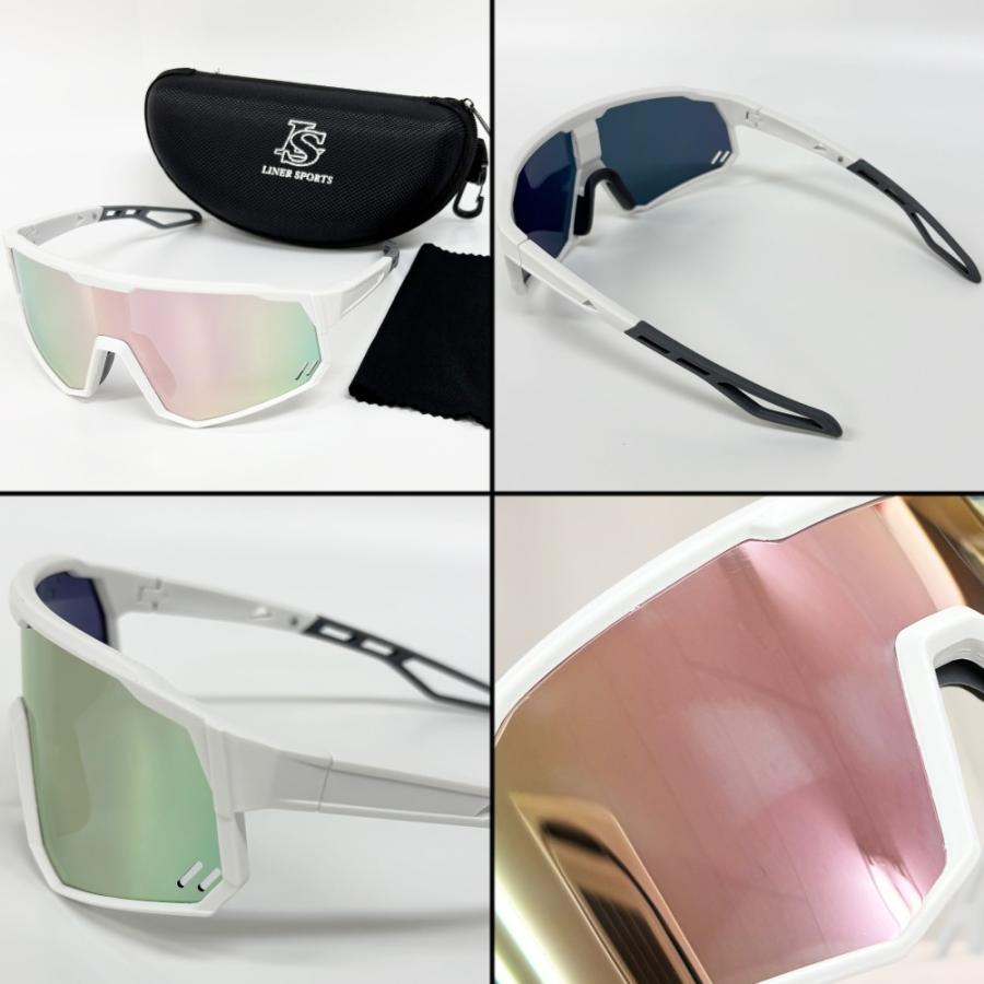 スポーツサングラス ケース付 偏光レンズ ミラーレンズ 偏光