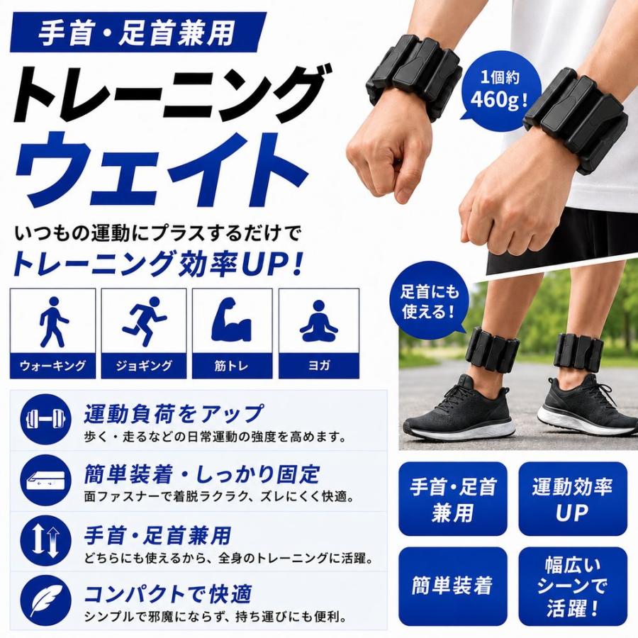 【2個セット】 アンクルウェイト リストウェイト ライナースポーツオリジナル 1年保証 筋トレ ランニング ウォーキング 縄跳び 運動 ダイエット LSALI086 |  | 01