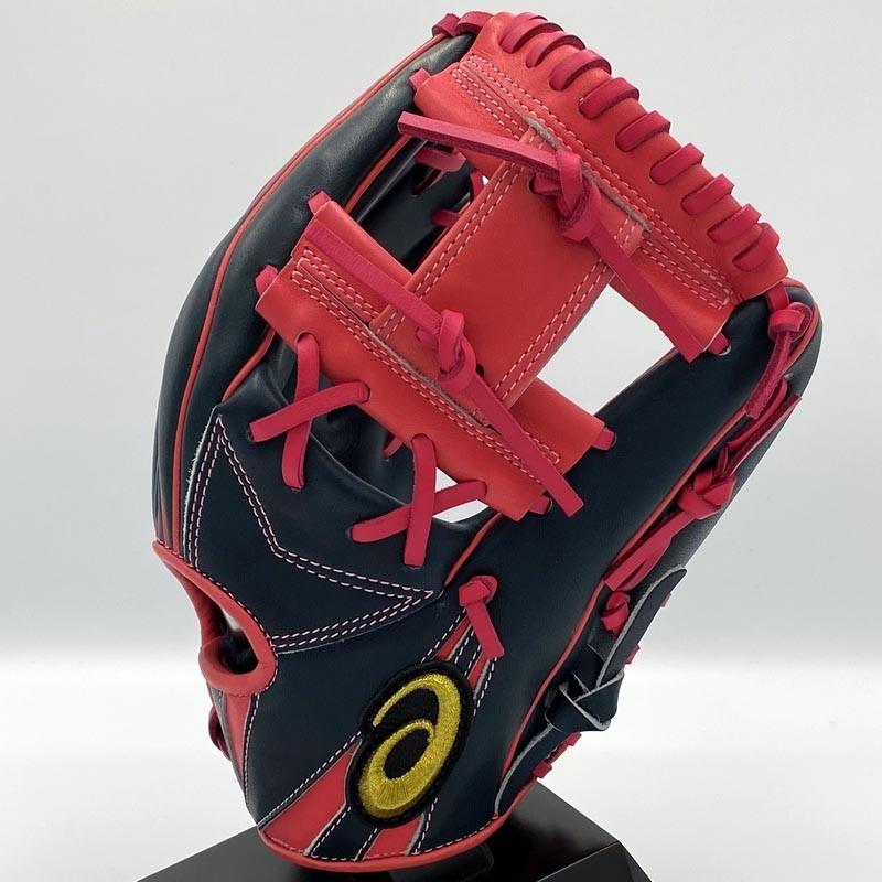 ASICS（アシックス） 限定品 内野手用 ネイビー×ピンク 野球 軟式