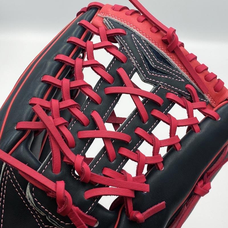 ASICS（アシックス） 限定品 外野手用 ネイビー×ピンク 野球 軟式