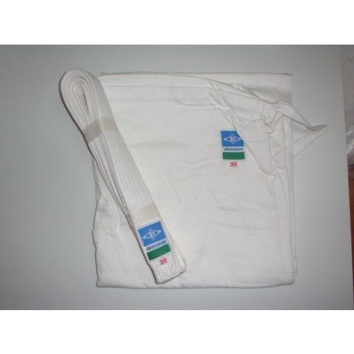 【サイズ交換送料無料】授業用柔道着 上下白帯付き 松勘 晒 一重織 綿100％  持ち運びに便利な袋付き |  | 02