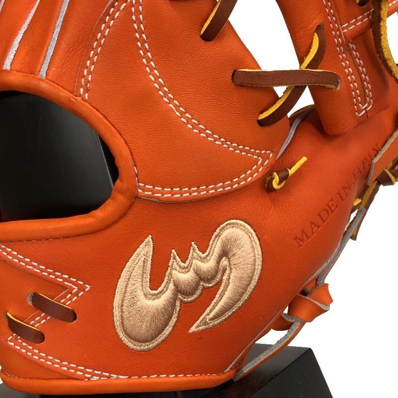 アッキー Zeems オレンジ レザー 硬式野球グローブ 右投げ用 Zeems（ジームス） 野球 硬式グラブ グローブ 内野手用 右投げ用 高校
