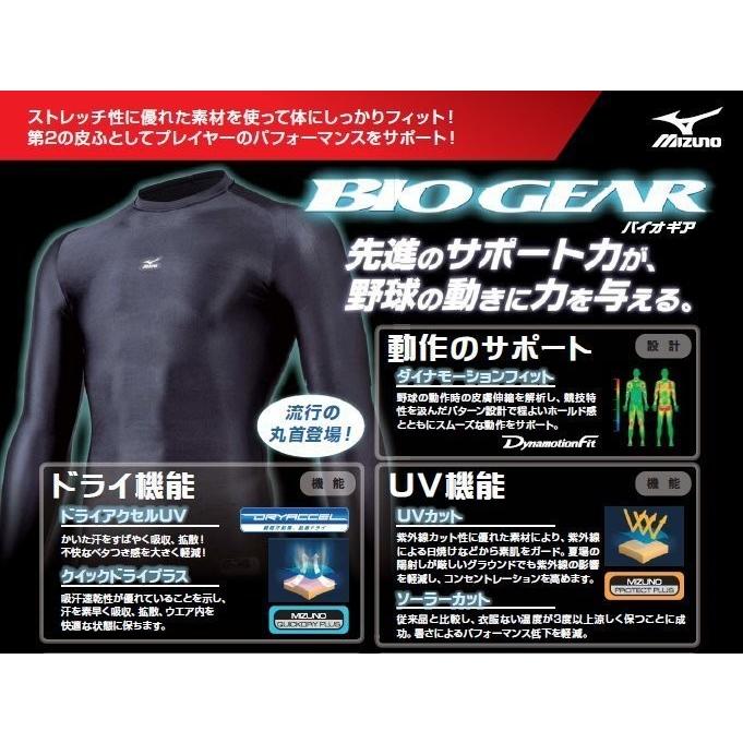 MIZUNO（ミズノ） 野球 ハイネック半袖アンダーシャツ バイオギア