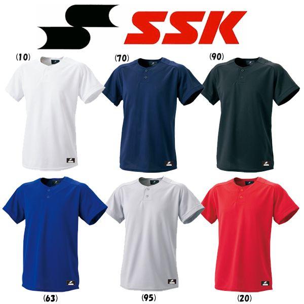 SSK 野球 2ボタンベースボールTシャツ(無地)｜liner