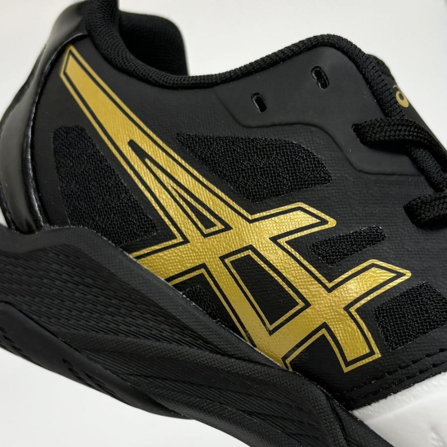 【サイズ交換送料無料】アシックス 2E 4E バレーボールシューズ V-SWIFT FF 3 SO オリジナルデザイン ローカット 紐タイプ幅広 ワイド 甲高 白×黒×金 VA13 | ASICS | 12