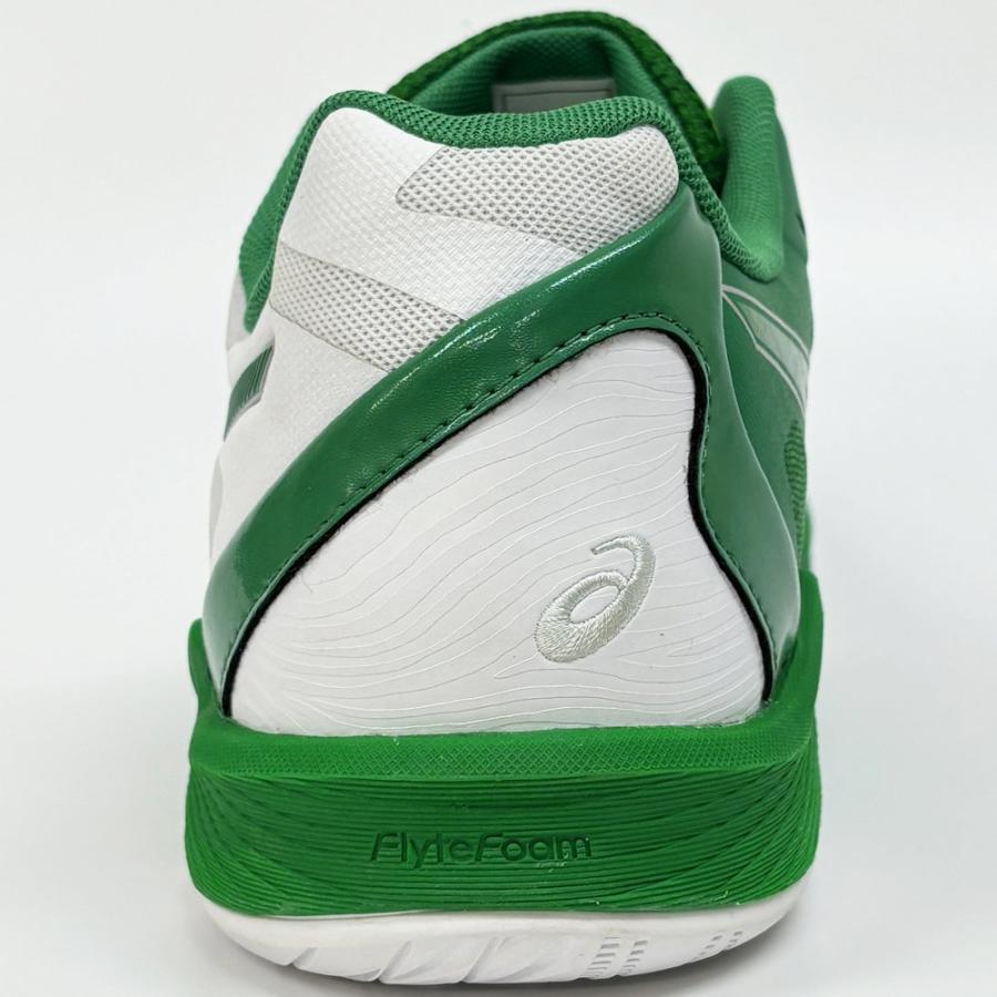 【サイズ交換送料無料】アシックス 2E 4E バレーボールシューズ V-SWIFT FF 3 SO オリジナルデザイン ローカット 紐タイプ 幅広 ワイド 甲高 白×緑×銀 VA17 | ASICS | 11