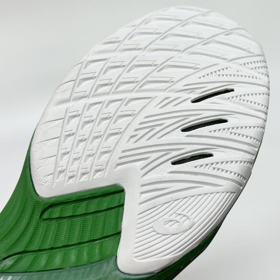 【サイズ交換送料無料】アシックス 2E 4E バレーボールシューズ V-SWIFT FF 3 SO オリジナルデザイン ローカット 紐タイプ 幅広 ワイド 甲高 白×緑×銀 VA17 | ASICS | 18