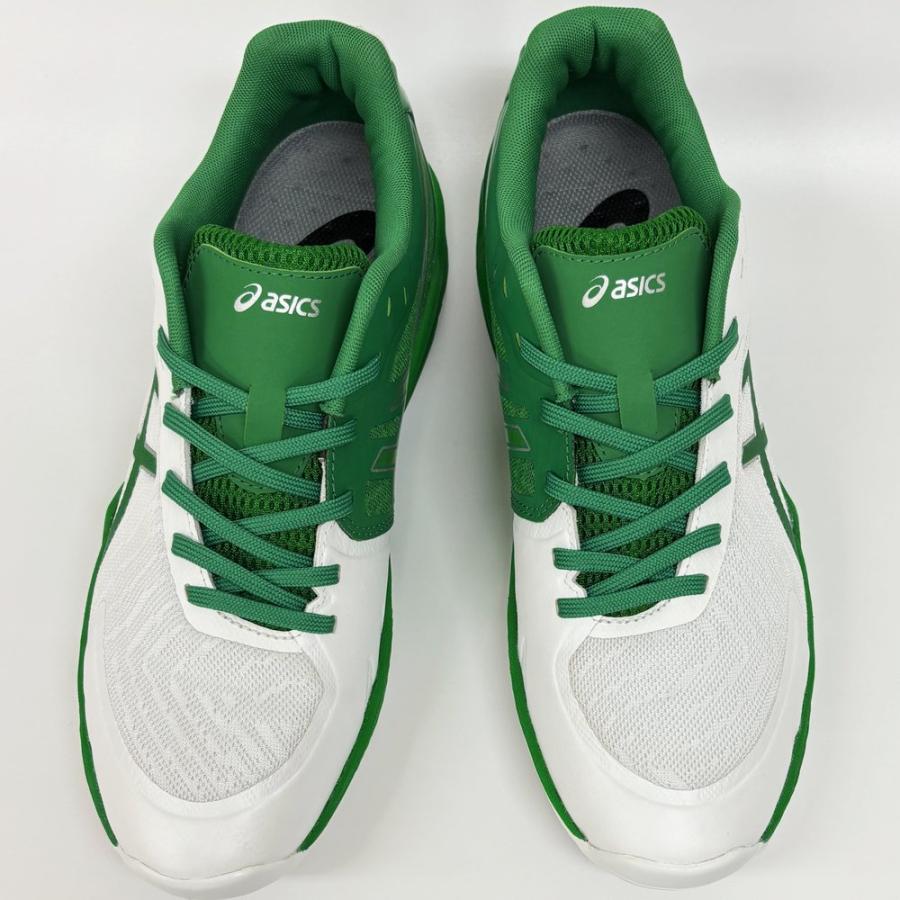 【サイズ交換送料無料】アシックス 2E 4E バレーボールシューズ V-SWIFT FF 3 SO オリジナルデザイン ローカット 紐タイプ 幅広 ワイド 甲高 白×緑×銀 VA17 | ASICS | 05