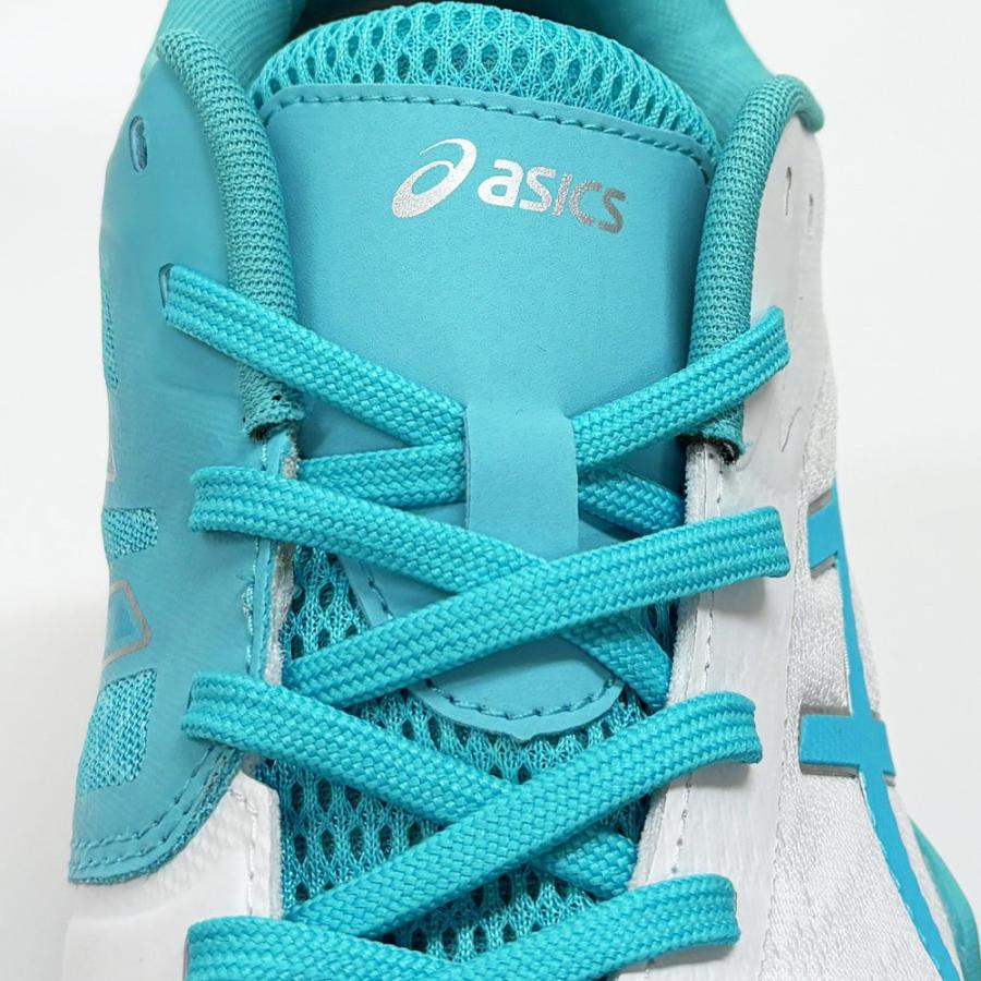 【サイズ交換送料無料】アシックス 2E 4E バレーボールシューズ V-SWIFT FF 3 SO オリジナルデザイン ローカット 紐タイプ 幅広 ワイド 甲高 白×水色×銀 VA20 | ASICS | 14