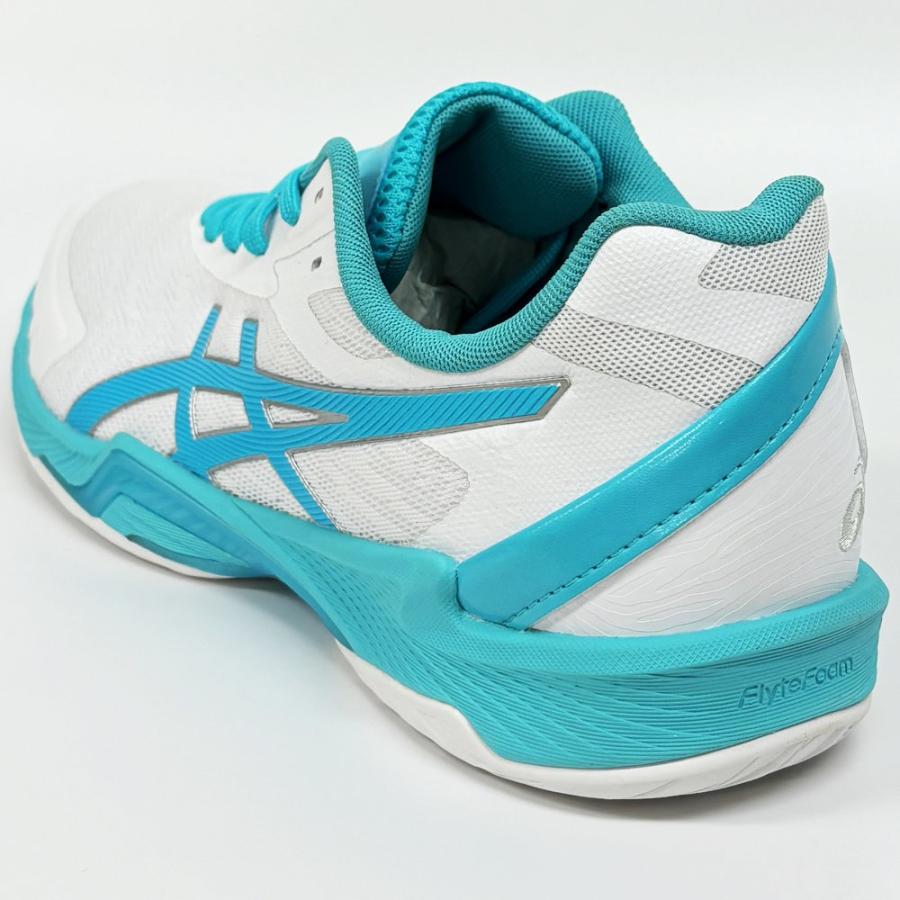 【サイズ交換送料無料】アシックス 2E 4E バレーボールシューズ V-SWIFT FF 3 SO オリジナルデザイン ローカット 紐タイプ 幅広 ワイド 甲高 白×水色×銀 VA20 | ASICS | 15
