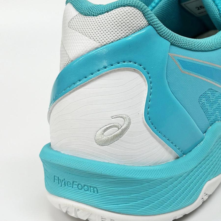 【サイズ交換送料無料】アシックス 2E 4E バレーボールシューズ V-SWIFT FF 3 SO オリジナルデザイン ローカット 紐タイプ 幅広 ワイド 甲高 白×水色×銀 VA20 | ASICS | 16