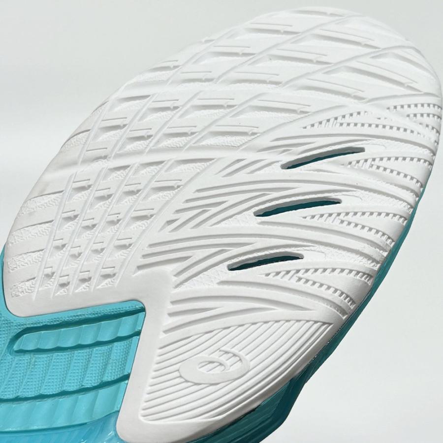 【サイズ交換送料無料】アシックス 2E 4E バレーボールシューズ V-SWIFT FF 3 SO オリジナルデザイン ローカット 紐タイプ 幅広 ワイド 甲高 白×水色×銀 VA20 | ASICS | 18