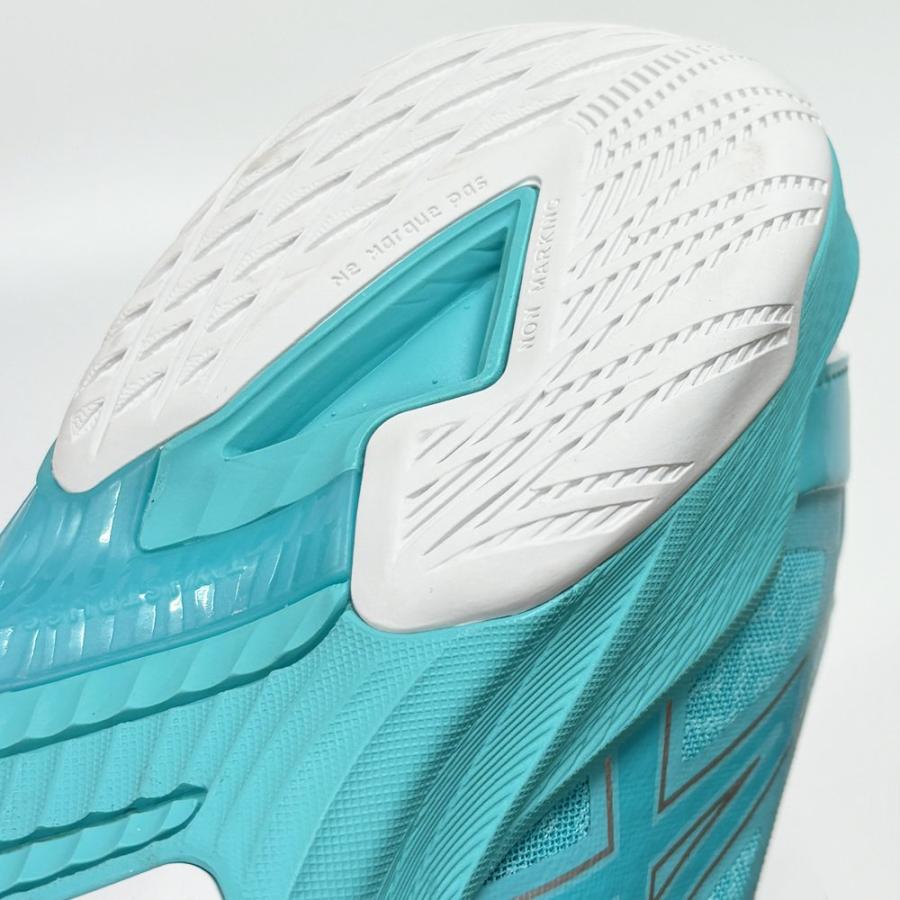 【サイズ交換送料無料】アシックス 2E 4E バレーボールシューズ V-SWIFT FF 3 SO オリジナルデザイン ローカット 紐タイプ 幅広 ワイド 甲高 白×水色×銀 VA20 | ASICS | 19