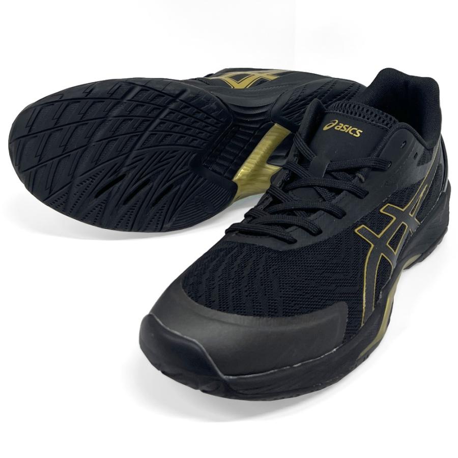 【サイズ交換送料無料】アシックス 2E バレーボールシューズ V-SWIFT FF 3 SO オリジナルデザイン ローカット 紐タイプ メンズ レディース 黒×金 VA24 |  | 01
