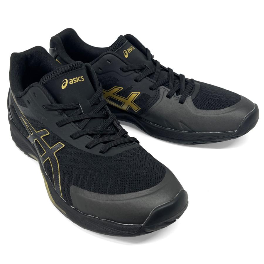 【サイズ交換送料無料】アシックス 2E バレーボールシューズ V-SWIFT FF 3 SO オリジナルデザイン ローカット 紐タイプ メンズ レディース 黒×金 VA24 |  | 04
