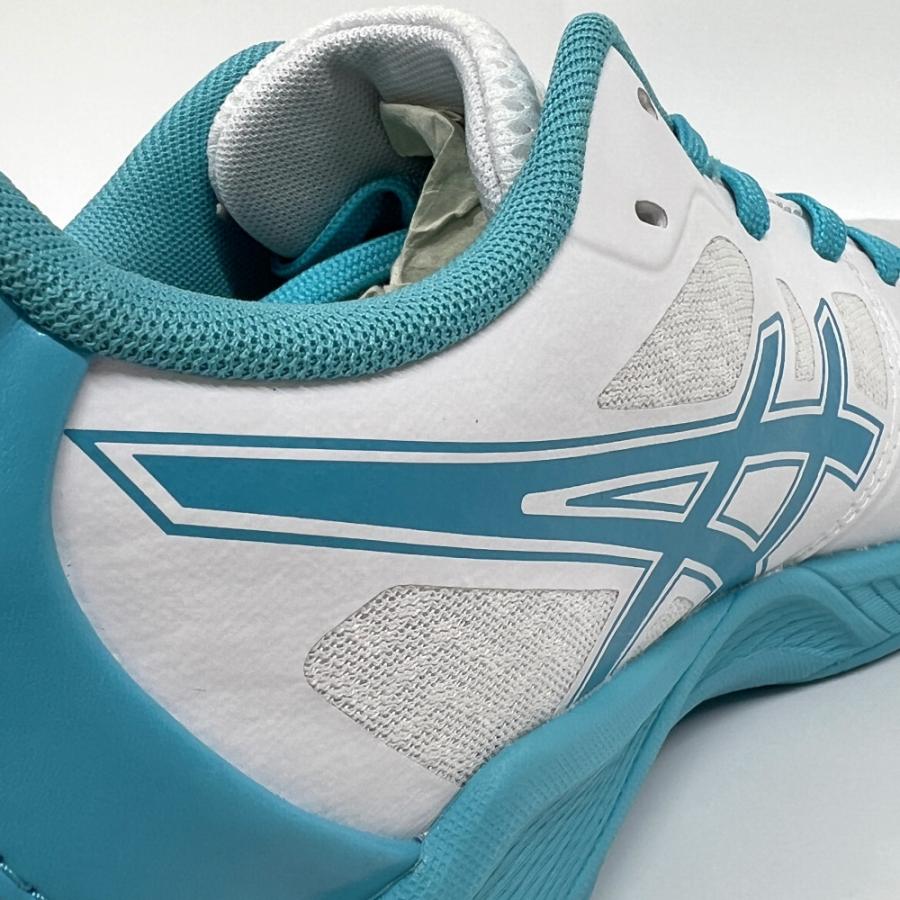 【サイズ交換送料無料】アシックス 2E バレーボールシューズ V-SWIFT FF 3 SO オリジナルデザイン ローカット 紐タイプ メンズ レディース 白×水色 VA29 | ASICS | 11
