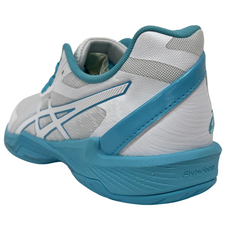 【サイズ交換送料無料】アシックス 2E バレーボールシューズ V-SWIFT FF 3 SO オリジナルデザイン ローカット 紐タイプ メンズ レディース 白×水色 VA29 | ASICS | 12