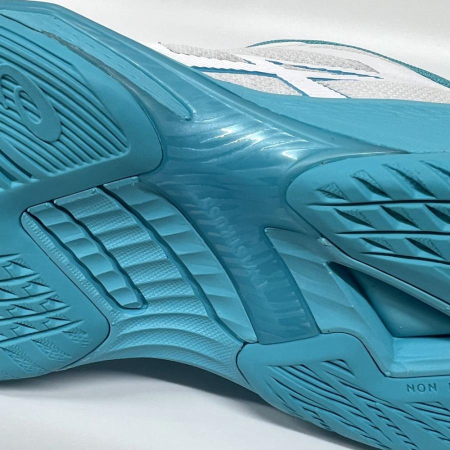 【サイズ交換送料無料】アシックス 2E バレーボールシューズ V-SWIFT FF 3 SO オリジナルデザイン ローカット 紐タイプ メンズ レディース 白×水色 VA29 | ASICS | 15