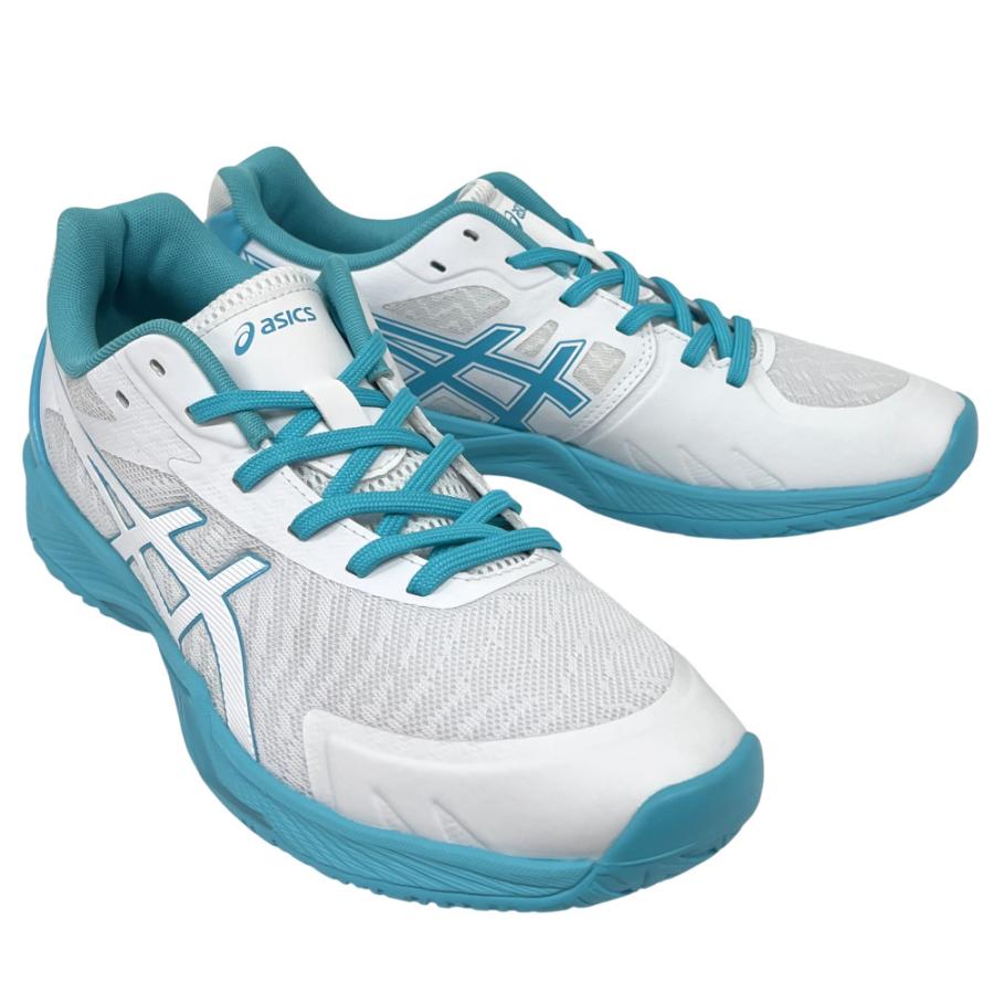 【サイズ交換送料無料】アシックス 2E バレーボールシューズ V-SWIFT FF 3 SO オリジナルデザイン ローカット 紐タイプ メンズ レディース 白×水色 VA29 | ASICS | 04