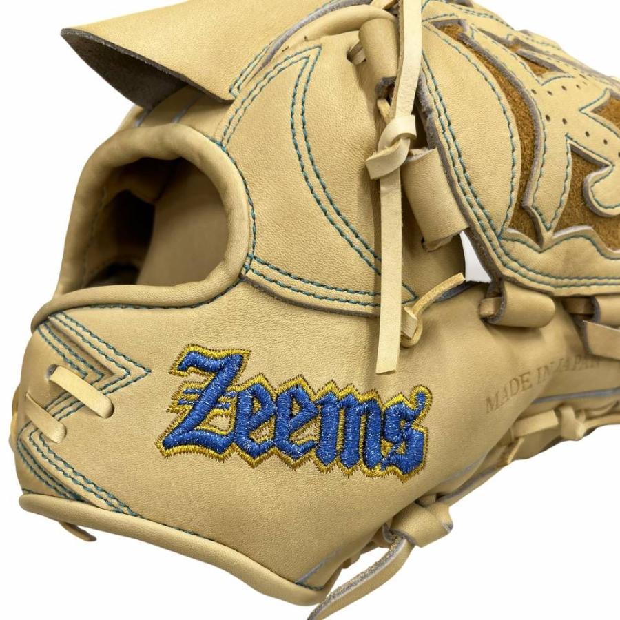 Zeems 軟式投手用グローブ ネイビー ベージュ Zeems（ジームス） 野球 軟式グラブ グローブ 投手 三方親 Wαバック