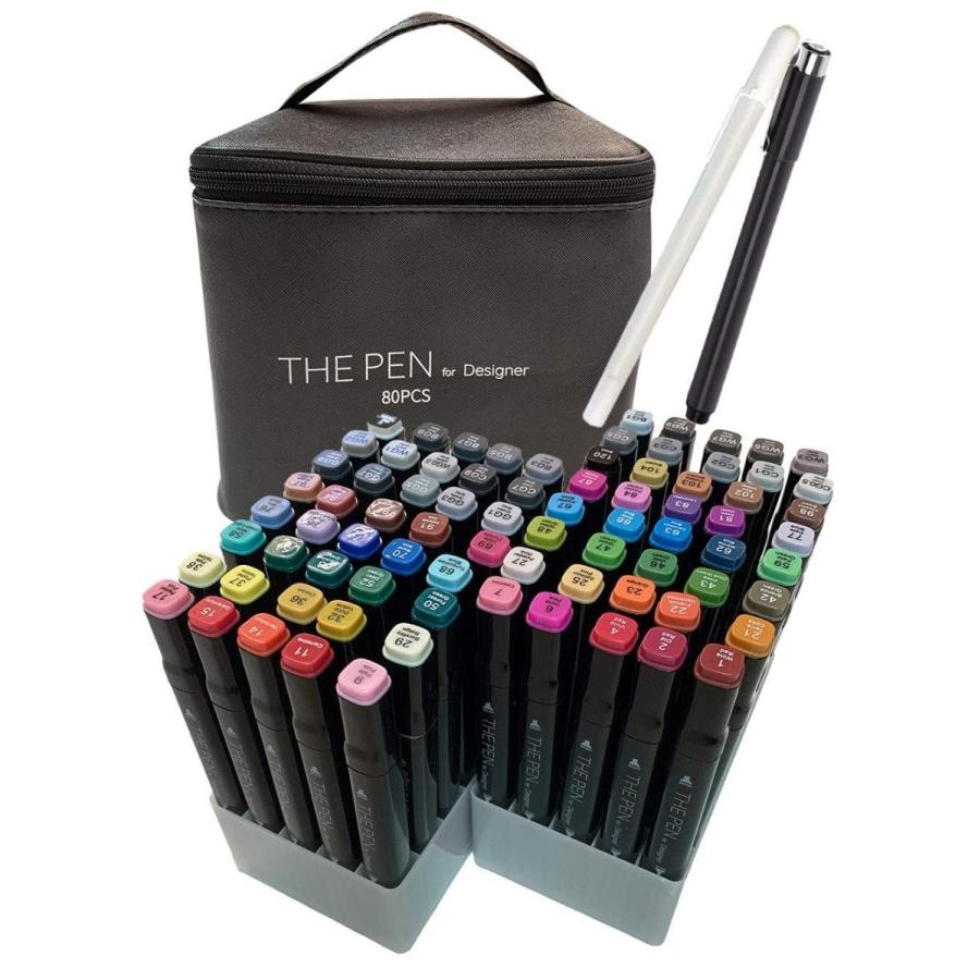 The Pen For Designer マーカーペン 80色 セット 19年ver ペンスタンド ホワイト ライナーペン 付き イラストマーカー アルコールマーカー 建築 B07kdzdlyj ラインズ本舗 通販 Yahoo ショッピング