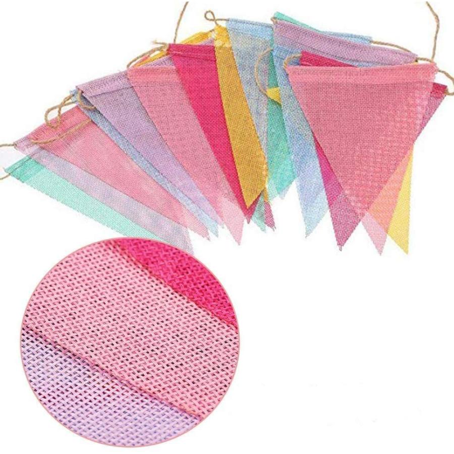 Pinkblume 緑のカーキのオレンジの茶色三角旗 布ガーランドバナーパーティー 飾り約10m長 フォレストグリーン アウトドア ペナント 旗 誕生日 飾り付け 結婚式ガーランド キャンプ 三角 テント飾りバースデー デコレーション 子供部屋の装飾 お祭り 用品 水洗い可能 最新