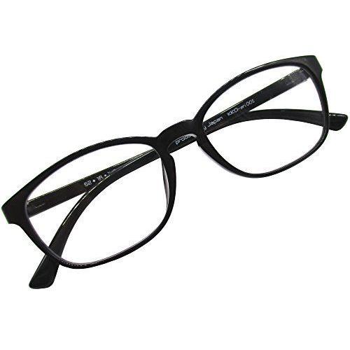 老眼鏡 ウェリントン リーディンググラス シニアグラス 軽量 超弾性素材 TR90 (ブラック,+1.50) メガネチェーン