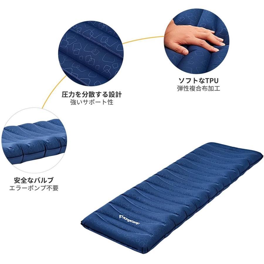 レビューで送料無料 Kingcamp エアーマット キャンプマット 厚い 広い 保温 防水 シングル 二人用 Tpu生地 防水 中凹デザイン 居心地良い 車中泊 日本製 Www Aqtsolutions Com