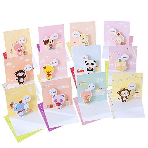 かわいい メッセージカード 12種類 12枚セット 動物 3d立体カード 子供 誕生日の招待状 感謝カード 感謝状 バースデーカード ギフト Line Store 通販 Yahoo ショッピング