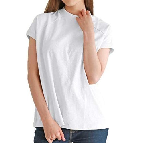 モックネック ハイネック 半袖 非売品 Tシャツ モックネックtシャツ レディース カットソー ロンt 秋 ラグラン ラグランtシャツ 秋冬 シャツ