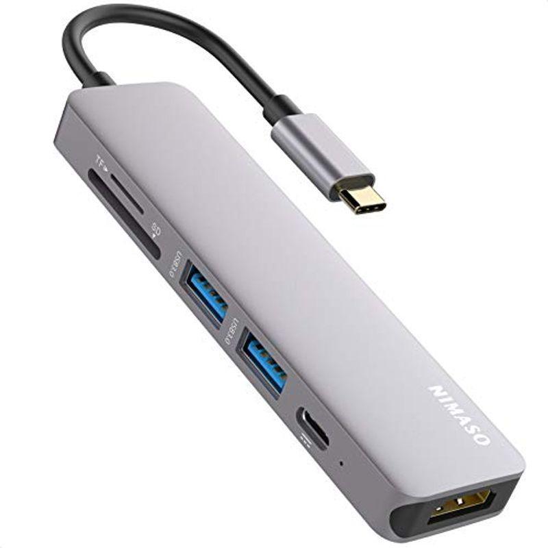 ※ラッピング ※ NIMASO 6-in-1 USB C PD ハブ 最高 4K 最大60W HDMI 出力ポート 30Hz ポート 出力