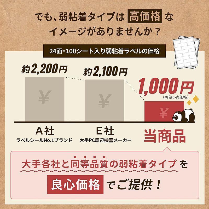 ぱんだ良品 ラベルシール 24面 100シート入 FBA対応 きれいにはがせるタイプ 出品者向け 弱粘着 再剥離 ラベルシート FBAラベル|linestore|08
