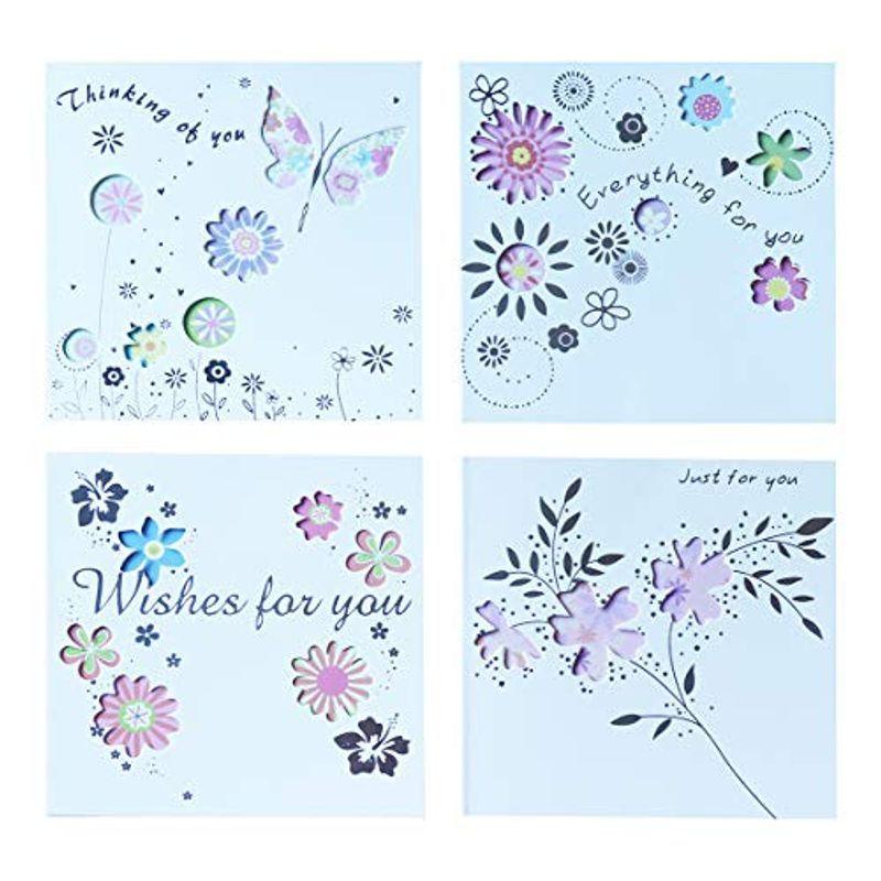 Mini新年元旦カード 清新メッセージカード 可愛いバースデーカード Cute ４枚セットギフト 友達恋人に適用 封筒付き 封筒のカラーがラ Line Store 通販 Yahoo ショッピング