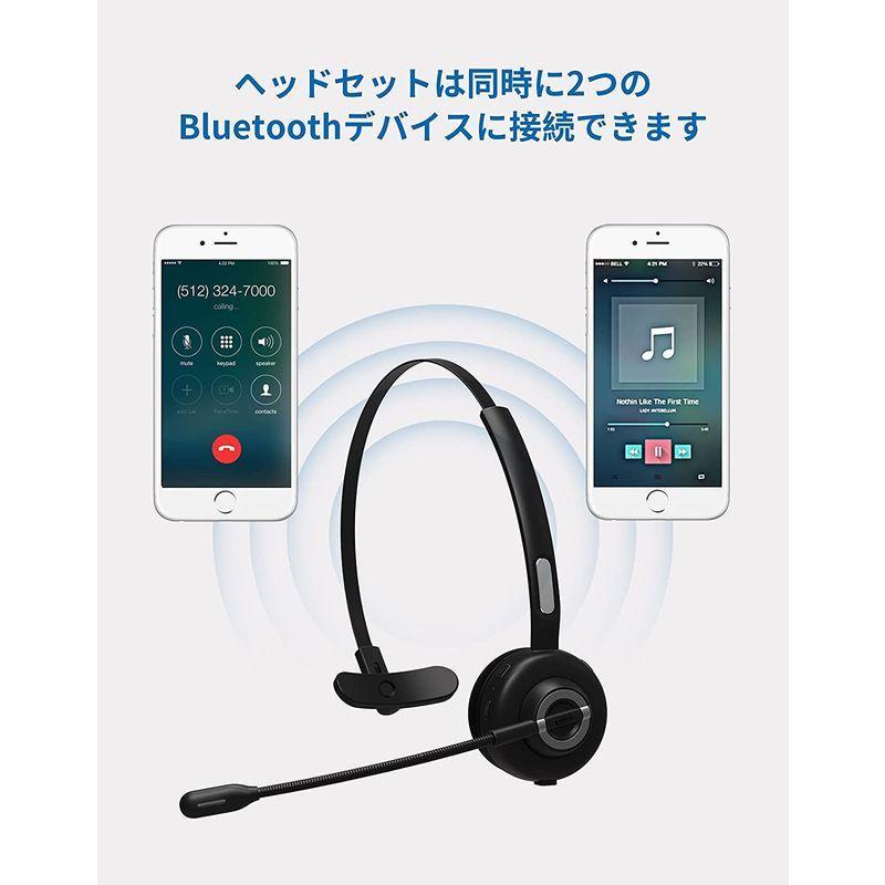 Bluetooth ヘッドセット 片耳 ハンズフリー 通話 音楽 ヘッドホン ワイヤレス イヤホン マイク Web Skype会議 在宅勤務  :20220419233638-01305:LINE Store - 通販 - Yahoo!ショッピング