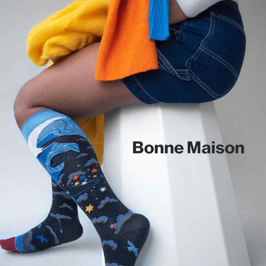 Bonne Maison L Eclipse Knee Highs  エル・エクリプス(月食) フランス ハイソックス レッグウェア アート性｜lingerie-felice｜03