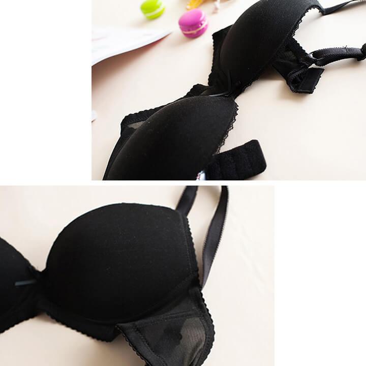 ブラジャー ノンワイヤー シームレス フィット ワイヤレスブラジャー ブラ ナイトブラ おしゃれ 盛れる 谷間 可愛い ３列 下着 インナー 大きいサイズ 黒 mx030 | You Color | 12