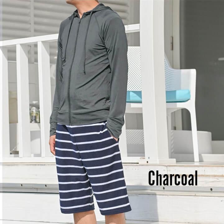 ラッシュガード パーカー メンズ 夏 接触冷感 UVカット 大きい