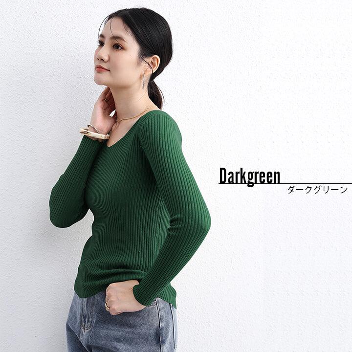 You Color ニット レディース トップス Vネック 冬 秋 秋冬 長袖