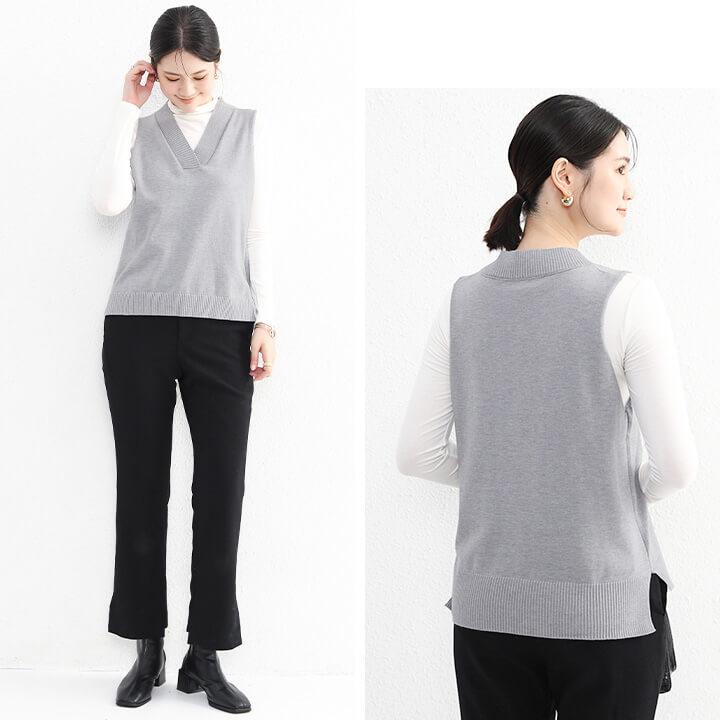 You Color ニットベスト カジュアル Vネック トップス 秋 冬 春 温かい
