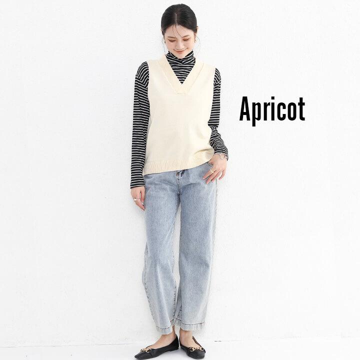 You Color ニットベスト カジュアル Vネック トップス 秋 冬 春 温かい