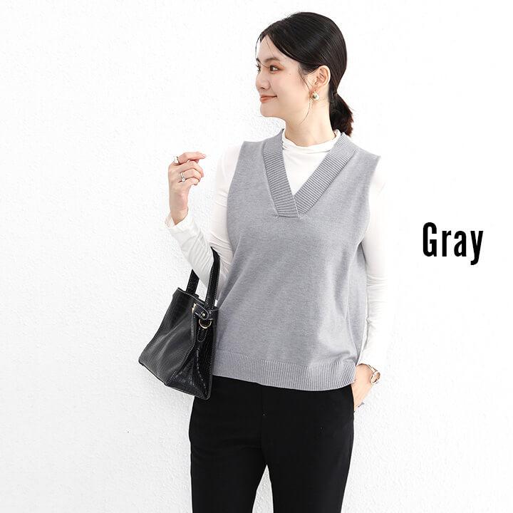 You Color ニットベスト カジュアル Vネック トップス 秋 冬 春 温かい