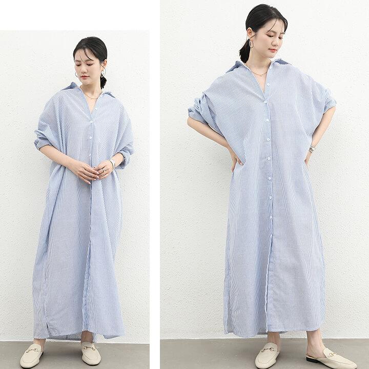 You Color シャツワンピース 春 秋 長袖 シャツワンピ