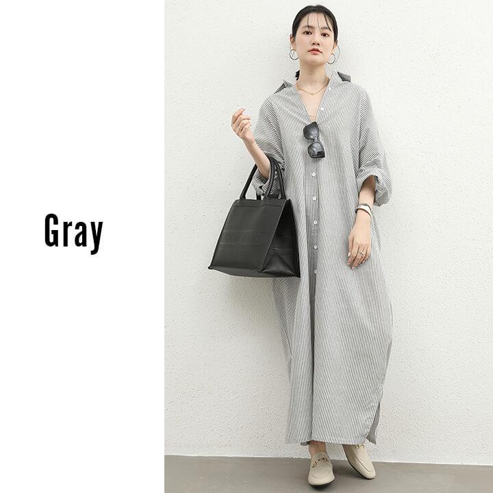 styling/ スタイリング ストライプ シャツワンピース M 新品未使用 osharewalker ワンピース レディース シャツワンピ 羽織 半袖 五