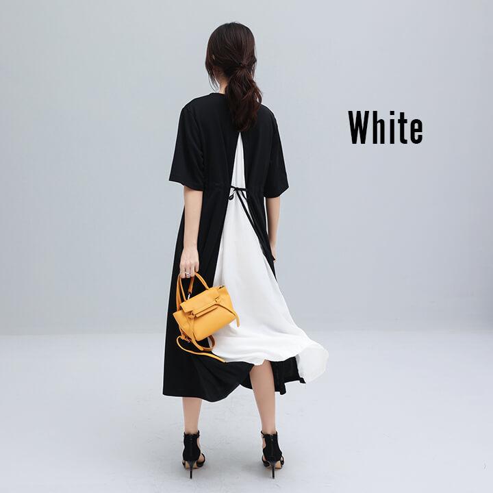 You Color ワンピース バイカラー 夏 春 秋 10代 20代 30代 五分袖