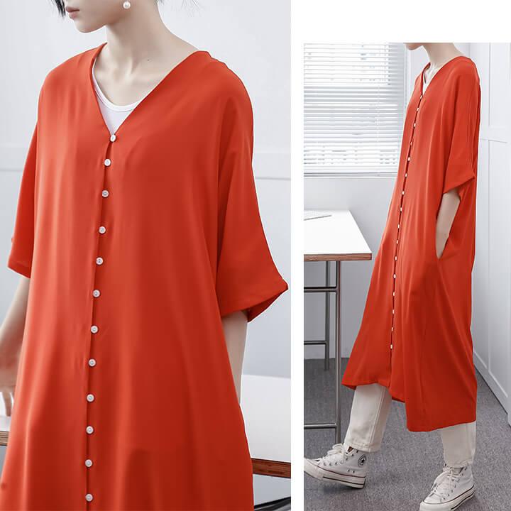 You Color シャツワンピース 春 夏 秋 大きいサイズ ロング マキシ丈