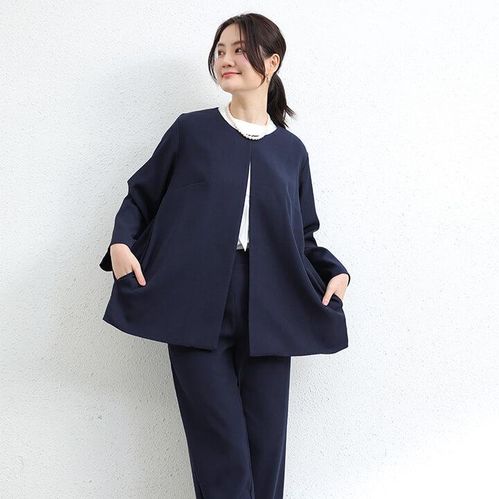 You Color パンツドレス パーティードレス ジャケット ノーカラー